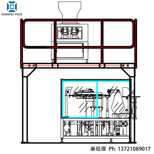 旋转式给袋机配线性称包装机组-2